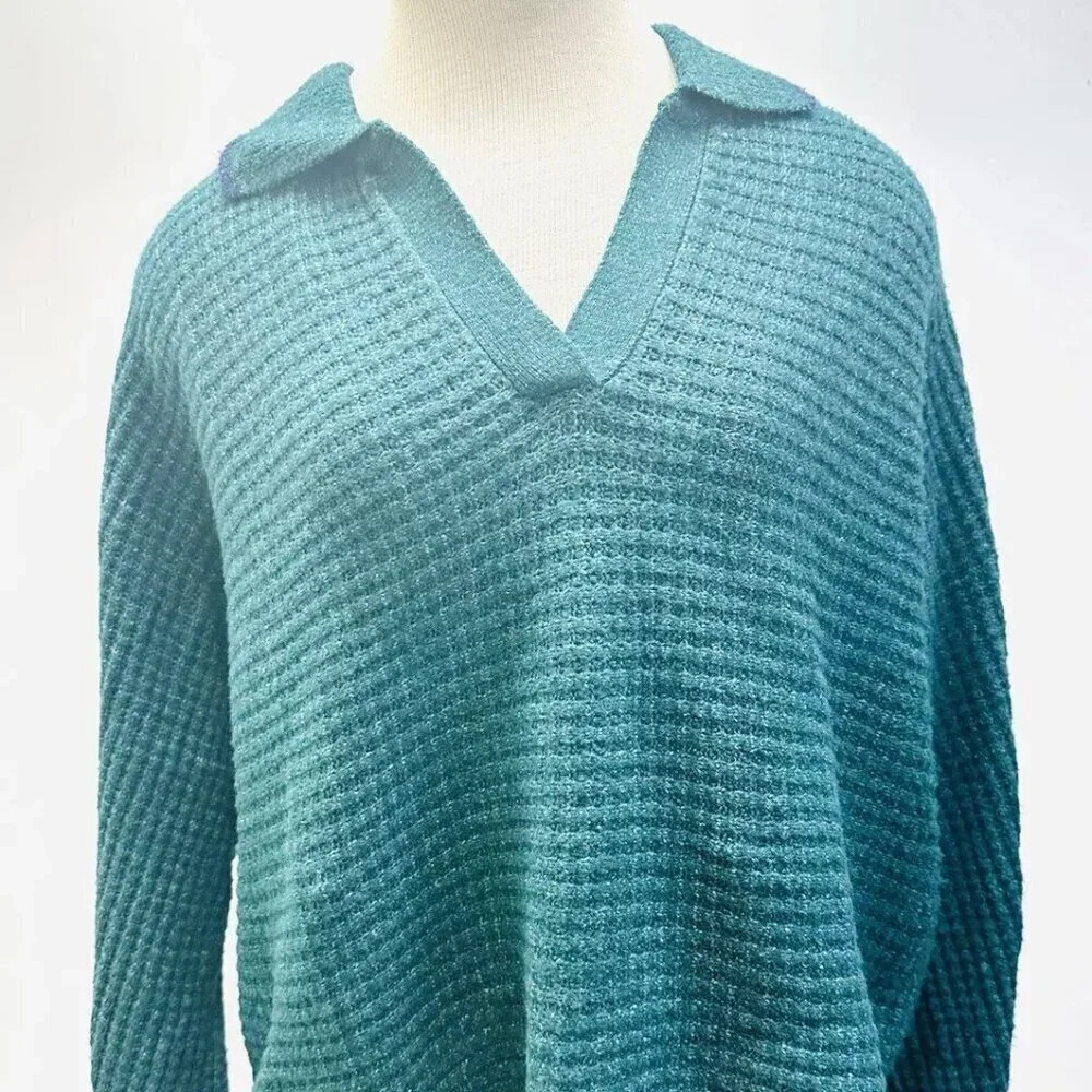 NWT SO GOODS FOR LIFE Juniors Long Sleeve V-Neck Pullover Green Sweater Size XXL